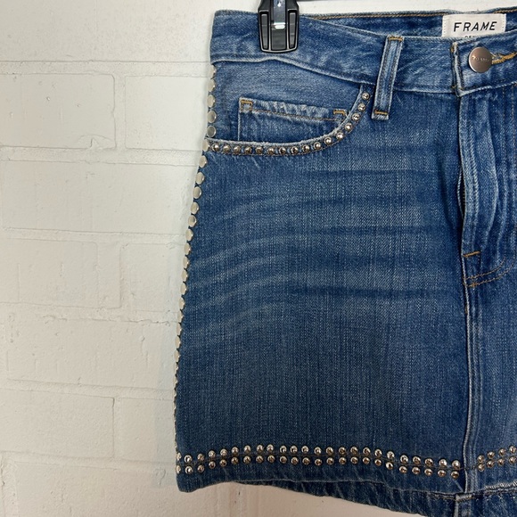 Frame Denim Stud Detailing Jean Skirt - Picture 2 of 5